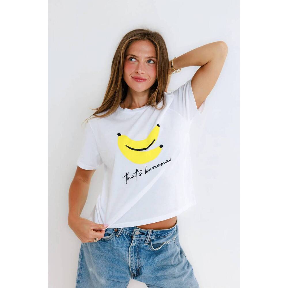NEW SUNNY SOMEWHERE that's bananas t-shirt in white